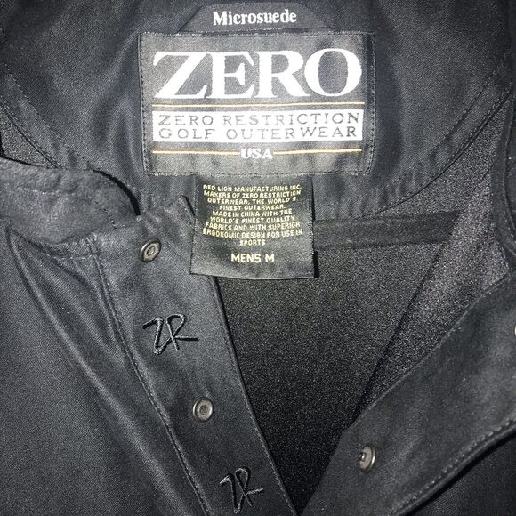 Zero Restriction Microsuede Jacket Mens Medium Golf Logo Vest Golfing Outerwear - Picture 2 of 10